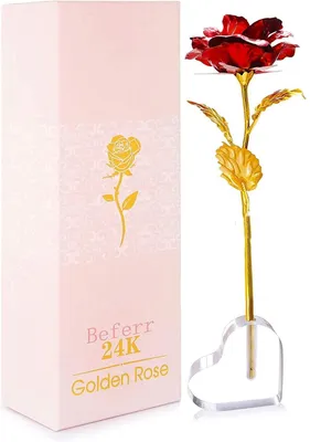 Kunstrose im Glas mit Herzständer, rot, 25,5 cm, für Dekoration