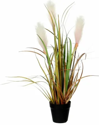Produktbild von Mica Decorations Kunstliche Pflanze - Federgras - Ziergras - im Topf - 53 cm