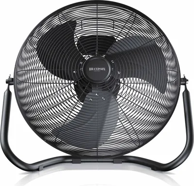 Produktbild von Brandson Windmaschine 48W, Ventilator, Bodenventilator Retro Design, Tischventilator, Standventilator 30cm, hoher Luftdurchsatz, stufenlos neigbarer Ventilatorkopf, Schwarz