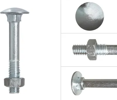 Produktbild von Schlossschrauben DIN 603 inklusive Mutter verzinkt M12 x 80 mm - 50 Stück
