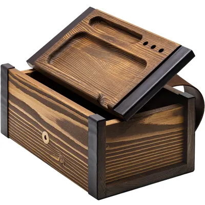Immagine prodotto di Contenitore in legno per riporre oggetti, con vassoio decorativo, grande, ideale per giocattoli e accessori