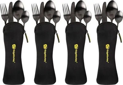 Produktbild von RidgeMonkey DLX Cutlery Set Four Pack