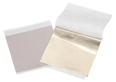 Productafbeelding van Bladgoudfolie - 200 stuks - Voor doe-het-zelf projecten, knutselen, schilderen, nagels, hars, meubels, decoratie - Lichtgoud - 8,9 x 8,9 cm