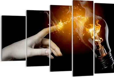 Produktbild von Bild auf Leinwand - Leinwandbild - Hand Licht Flammen - 150x100cm - Wand Bild - Wanddeko - Leinwanddruck - Bilder - Kunstdruck - Wanddekoration - Leinwand bilder - Wandkunst - EG150x100-0193