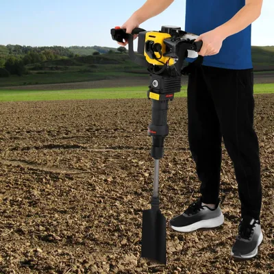 Image de Planteuse d'arbres - Pelle électrique - Moteur 1250 W - Avec pelle - Pour la transplantation et la plantation d'arbres - Noir