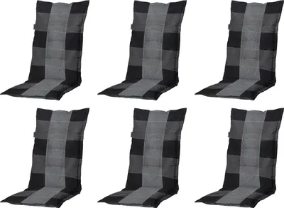 Produktbild von Madison 6er Set Hochlehner Gartenstuhl Auflagen grau