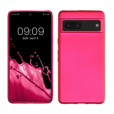 Produktbild von kwmobile Case kompatibel mit Google Pixel 7 Hülle - Schutzhülle aus Silikon metallisch schimmernd - Handyhülle Metallic Pink