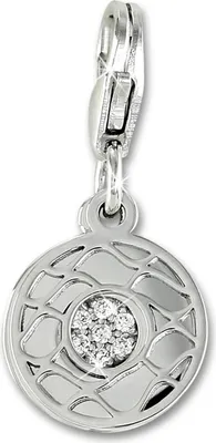 Image de SilberDream Charms Pendentif Zirconia 925 Argent Charm Fleur blanche Femme FC888W