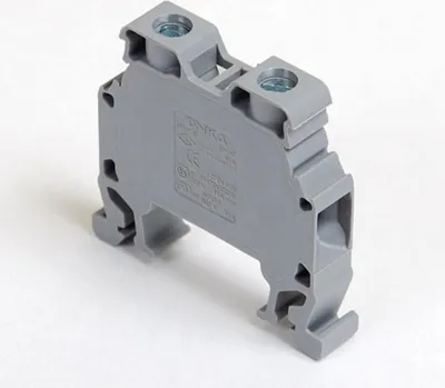 Produktbild von ONKA 6mm2 Schraubklemmleiste DIN-Schienen-Klemme 2-adrig grau, 1010032