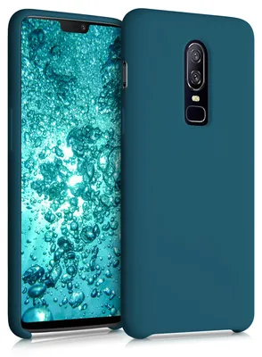 Produktbild von kwmobile Handyhülle für OnePlus 6 Hülle - Case Silikon - Kabelloses Laden - Schutzhülle Cover in Petrol matt