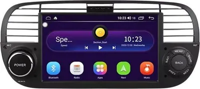 Immagine prodotto di Autoradio con Bluetooth e CarPlay per Fiat 500 (2007-2015) – Compatibile con Apple e Android – Impianto stereo con sistema di navigazione – Memoria da 1 GB/16 GB – Display da 7 pollici