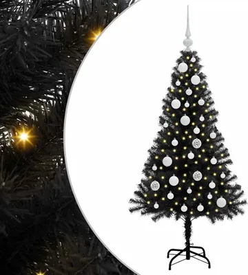 Image de vidaXL Sapin de Noël avec 150 LEDs avec support noir 120 cm PVC