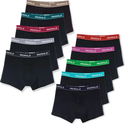 Produktbild von ROYALZ Unterhosen Herren Boxershorts men 10er Pack klassisch für Sport und Freizeit, 10er Pack (95% Baumwolle / 5% Elasthan)