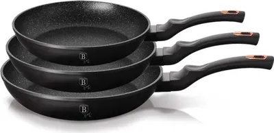 Produktbild von 3Er-Set Berlingerhaus Granitpfannen Schwarz Rosa Bh-6158