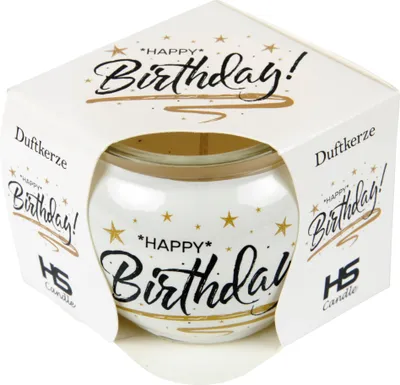 Produktbild von Duftkerzen Sprüche im Glas, lange Brenndauer und angenehmer Duft ( Birthday )