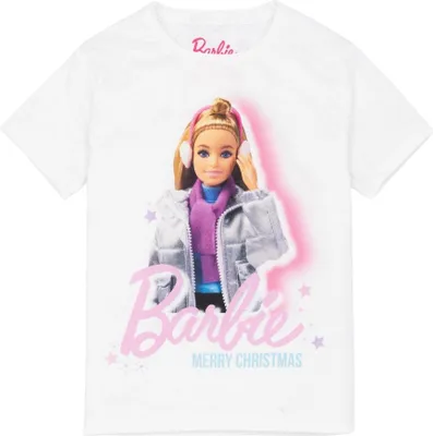 Produktbild von Barbie - T-Shirt für Mädchen - weihnachtliches Design NS8170 (146-152) (Weiß)