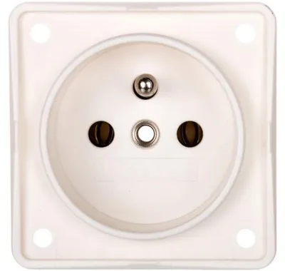 Obrázok produktu pre Hager 961852502, Typ E, Skrutky, Biela, Matný, 250 V, 16 A