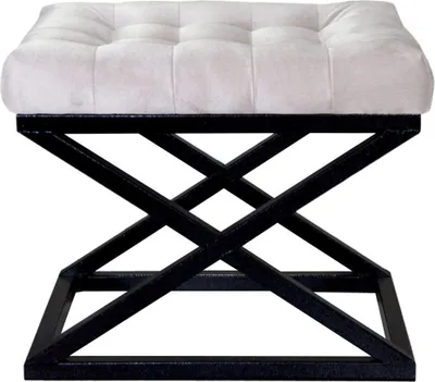 Produktbild von Hanah Home, Capraz - Black, White v3, Sitzpuff, 100 % METALL, Schwarz, 50 x 40 x 42 cm