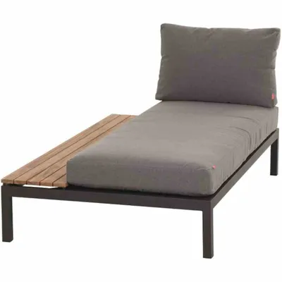 Produktbild von Siena Garden Alvida Recamiere rechts aus Aluminium und Teakholz100%, Kissen inklusive