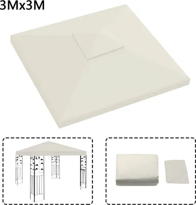 Image de Jopassy Toit de rechange pour pavillon de barbecue Toit de pavillon Bâche de toit 3x3M pour tente de jardin