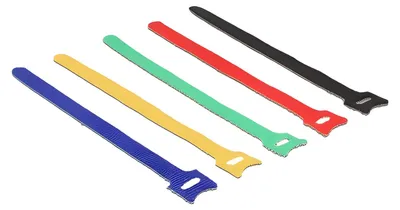 Produktbild von Delock Klett-Kabelbinder farbig L 200 x B 12 mm 10 Stück