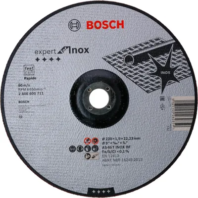 Image de Disque EXPERT à tronçonner BOSCH à moyeu déporté Spécial métaux 230x1.9mm - 2608600711