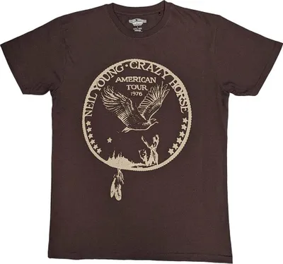 Image de Neil Young - "Tour '76" T-shirt homme/femme unie RO14166 (M) (Marron)
