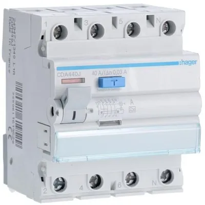 Image de CDA440J 40A/30MA/A Interrupteur différentiel 40A 4P 4M 30MA A 6KA