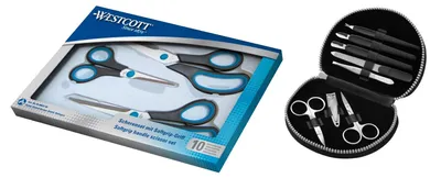 Immagine prodotto di Westcott 90027-10038, set combinato, forbici con impugnatura ergonomica e kit per manicure, colore nero