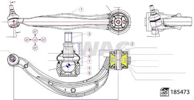 Produktbild von SWAG 33 10 9935 Querlenker Unten Hinten Vorne Links für AUDI Q5 (8RB)