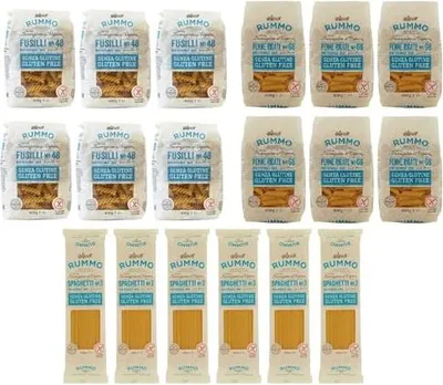 Produktbild von 18er-Pack Testpaket Rummo Pasta Spaghetti - Fusilli - Penne Rigate Glutenfreie,Nudeln Senza Glutine 400g