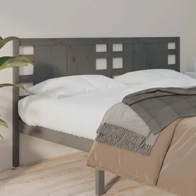 Produktbild von vidaXL Kopfteil Grau 206x4x100 cm Massivholz Kiefer - Kopfteil - Kopfteile - Bettkopfteil - Holzkopfteil