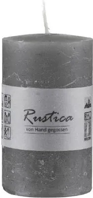 Produktbild von Rustikale durchgefärbte Kerze Grau, 250 x 70 mm, Stumpenkerze, rußarm, tropffrei, RAL Kerzengüte Qualität