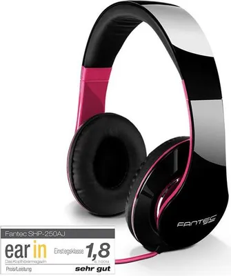 Zdjęcie produktu dla Fantec SHP-250AJ, Przewodowa, 30 - 16000 Hz, Muzyka, 196 g, Zestaw słuchawkowy, Czarny, Różowy