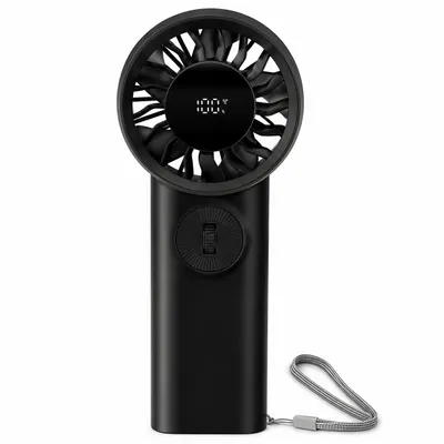 Produktbild von USB-C Handventilator,Mini Tragbar Ventilator mit Scrollrad zur Stufenlosen Geschwindigkeitsregelung,LED Display, 3600mAh Akku,Bürstenloser Motor,Leise