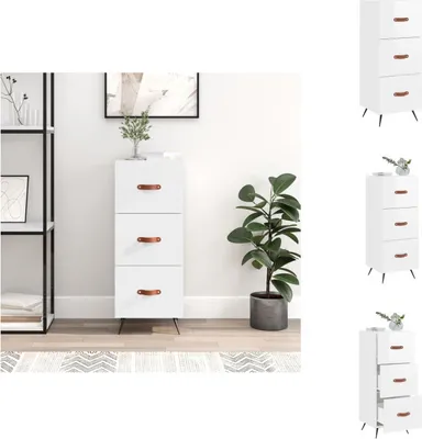 Zdjęcie produktu dla vidaXL Kredens biały wysoki połysk 34,5x34x90 cm materiał drewnopochodny - Kredensy