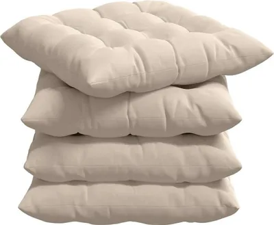 Produktbild von vidaXL Sitzkissen 4 pcs Beige 40 x 40 x 6 cm Mikrofaser