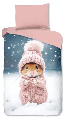 Productafbeelding van Good Morning Kinderdekbedovertrek "Sofia" - Roze - (140x200 cm) - 100% Katoen