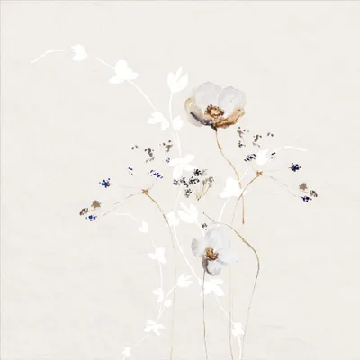 Produktbild von Fototapete Blumen - Vliestapete - Bildtapete UV-beständig Design beige Illustration Wandtapete geruchsfrei