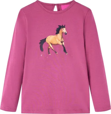 Produktbild von Kinder-Langarmshirt - T-Shirt - Himbeerrot 92 - Langarmshirts CC644