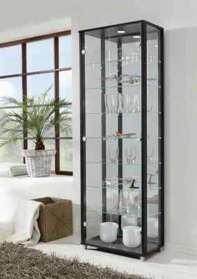Produktbild von Vitrine Glasvitrine Standvitrine Vitrinenschrank "Berlin VI" Schwarz