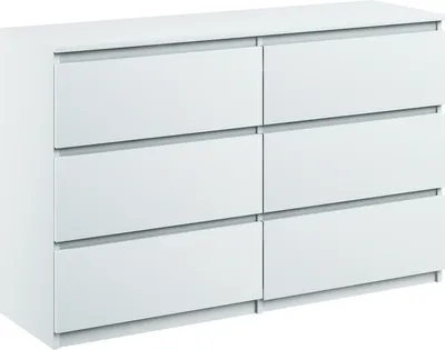 Produktbild von Kommode mit 6 Schubladen breite 120cm Sideboard moderne weiss mat