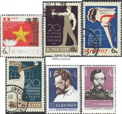 Produktbild von Briefmarken Sowjetunion 1965 Mi 3110,3111-3113,3117,3118 (kompl.Ausg.) gestempelt Republik Vietnam