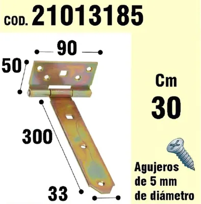 Immagine prodotto di Cerniera in legno bicromato, 300 mm.
