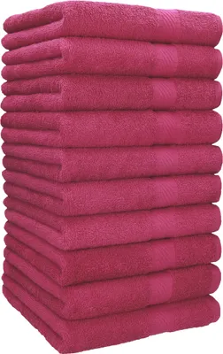 Produktbild von Betz Handtuch 10er Pack Handtücher Set Palermo Größe 50x100 cm 100% Baumwolle - gut trocknend, leichte Qualität - ideal für Sport, Strand - cranberry