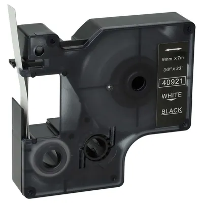 Produktbild von vhbw Schriftband-Kassette kompatibel mit Dymo 5000, 2000, 5500, 1000+, 1000, 4500, 3500 Etiketten-Drucker 7m x 9mm Weiß auf Schwarz