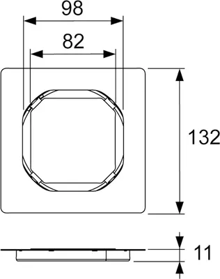 Zdjęcie produktu dla TECEdrainpoint S – nakładka do obłożenia płytkami, bezramowa, stal nierdzewna, 100 × 100 mm, 3660016