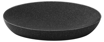 Immagine prodotto di Portasapone in resina e sabbia, forma ovale, colore nero, dimensioni 13,5 x 9,7 x 2,3 cm