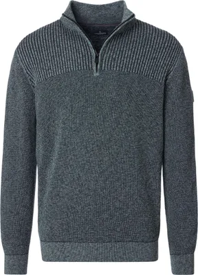 Produktbild von CASAMODA Herren Strick-Troyer Zipper Regular Baumwolle Grün 4XL