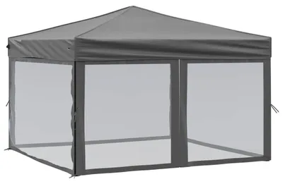 Produktbild von vidaXL Partyzelt Faltbar mit Seitenwänden Anthrazit 3x3 m